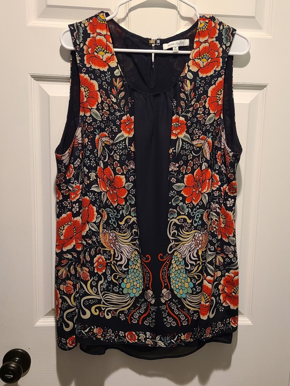 Tunic-length shell blouse
